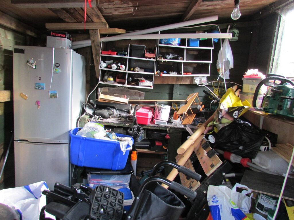 clutter, mess, untidy, garden shed, workshop, shed, garage, store, clutter, clutter, clutter, clutter, clutter, mess, untidy